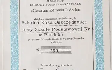 1978 r. - cegiełka na Centrum Zdrowia Dziecka